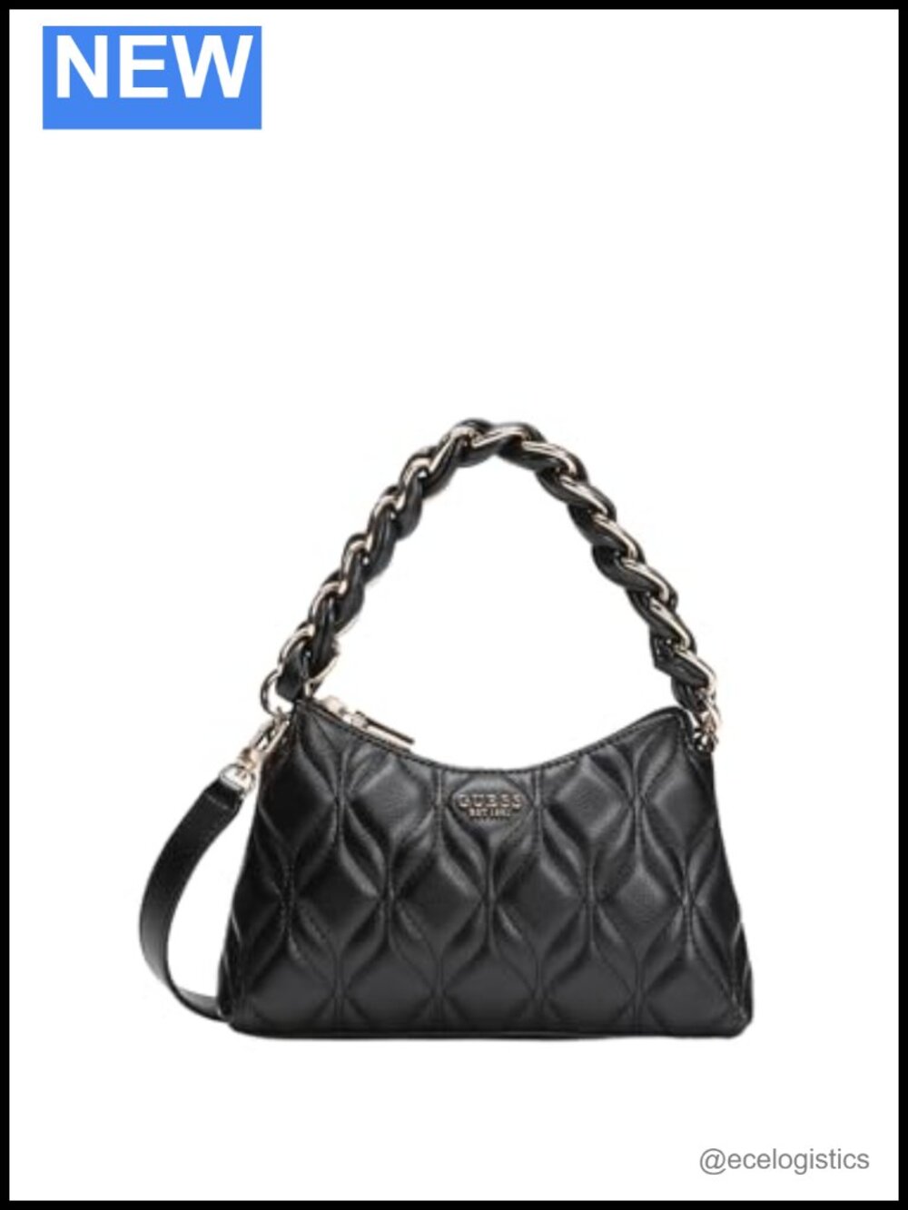 Faux Leather Satchel Shoulder Bag Gold Hardware Mini